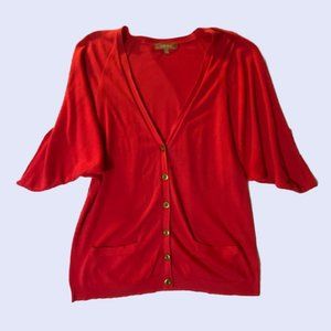Ellen Tracy red cotton sweater size L